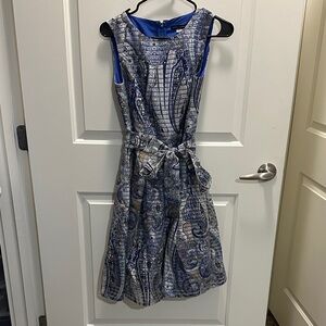 Tommy Hilfiger Blue and Gray Sleeveless Dress